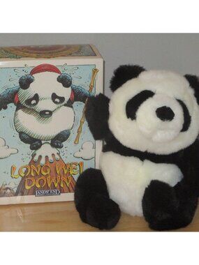 Lands' End Gund Long Wei Down Vintage Plush Brown Bear 2001 Vintage New in Box